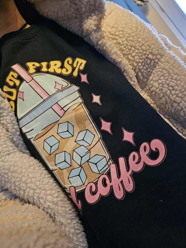 But first iced coffee crewneck sweater