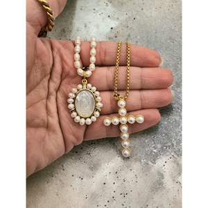 Faith pearl necklaces