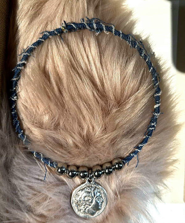 Denim choker