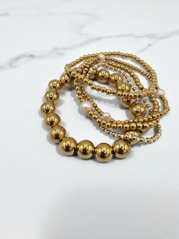 XL kalymnos gold beaded bracelet