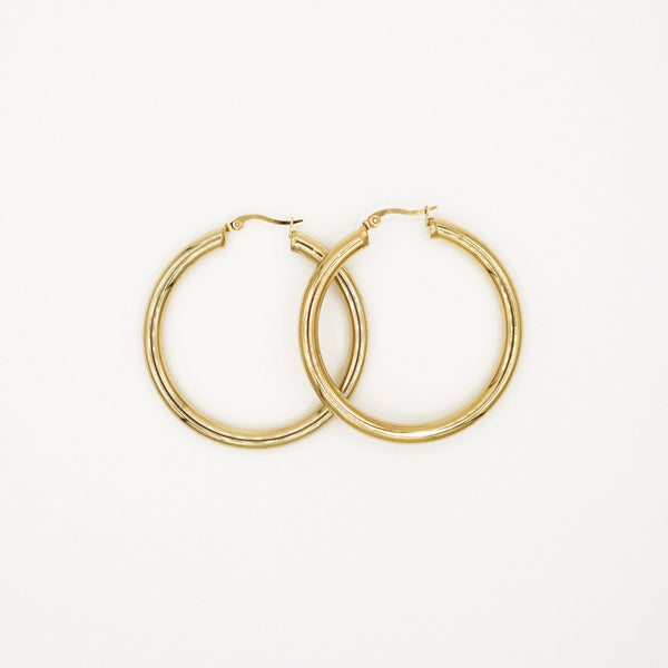 Your Everyday Hollow Hoops (Gold) - ATELIER SYP